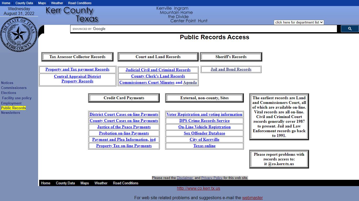 Public Records Access - Kerr County, Texas